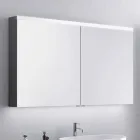 armario con espejo de baño con bañera LED con 2 puertas, diseño moderno, Carol Viadurini