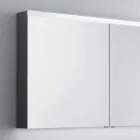 armario con espejo de baño con bañera LED con 2 puertas, diseño moderno, Carol Viadurini