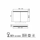 armario con espejo de baño con bañera LED con 2 puertas, diseño moderno, Carol Viadurini
