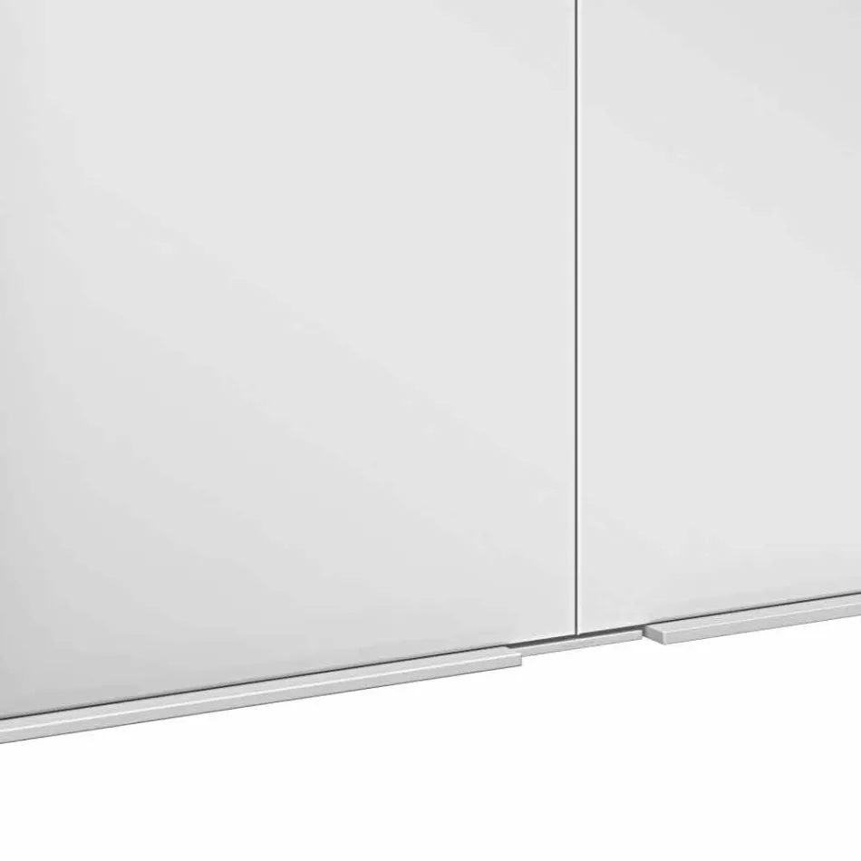 Mueble moderno con espejo empotrado en aluminio pintado plateado - Demon Viadurini