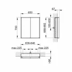 Mueble moderno con espejo empotrado en aluminio pintado plateado - Demon Viadurini
