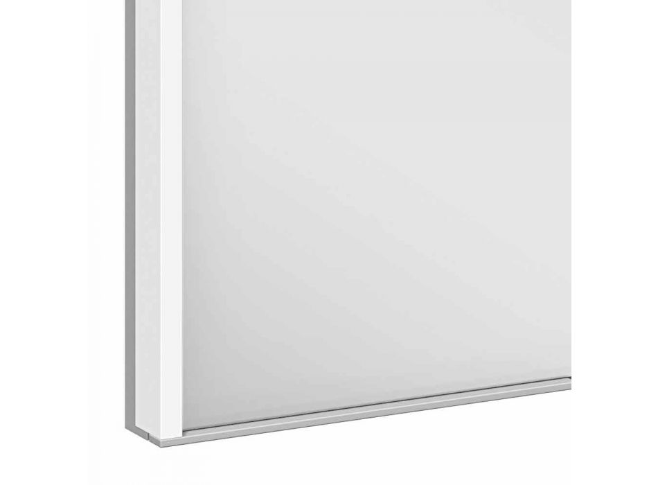 Mueble moderno con espejo empotrado en aluminio pintado plateado - Demon Viadurini