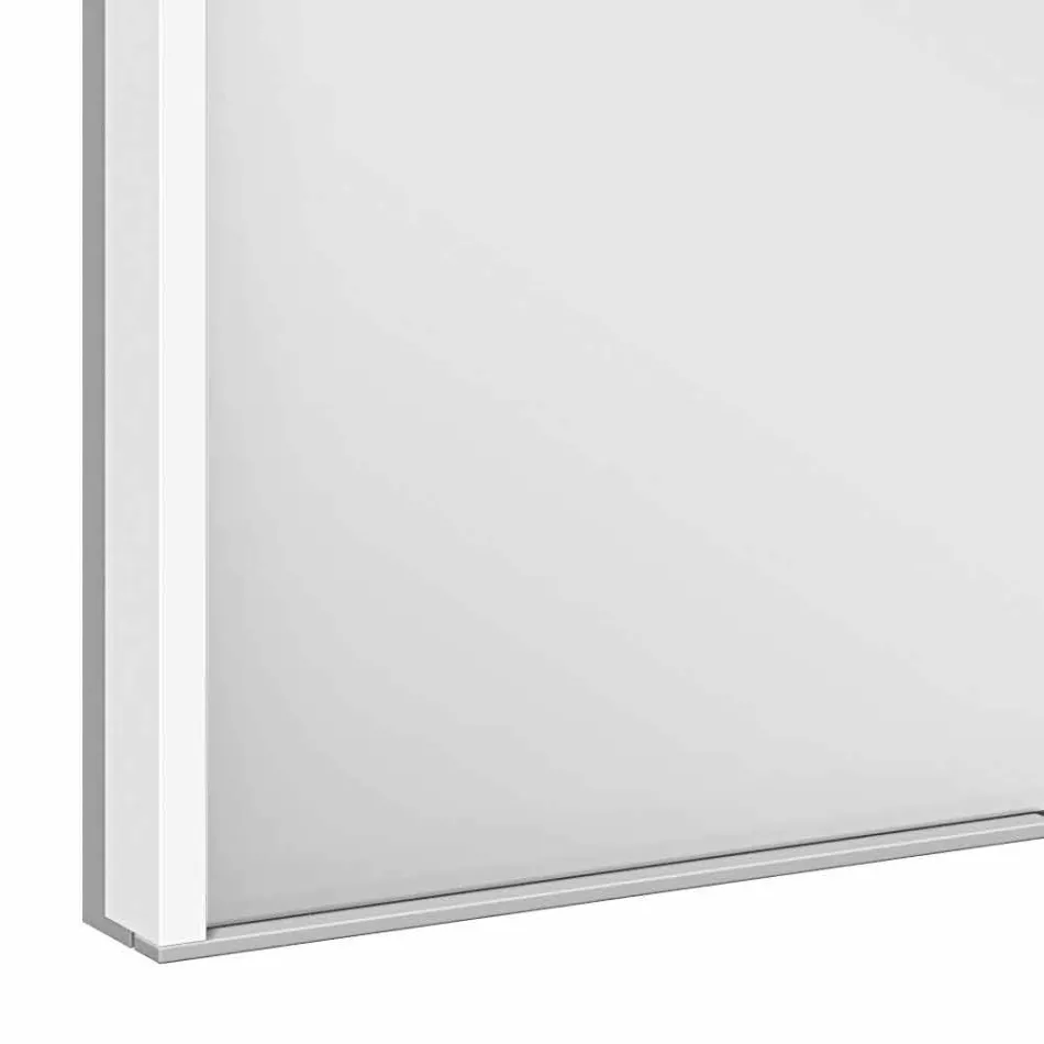 Mueble moderno con espejo empotrado en aluminio pintado plateado - Demon Viadurini