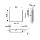Mueble moderno con espejo empotrado en aluminio pintado plateado - Demon Viadurini