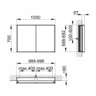Mueble moderno con espejo empotrado en aluminio pintado plateado - Demon Viadurini