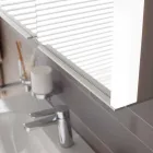 Mueble moderno con espejo empotrado en aluminio pintado plateado - Demon Viadurini