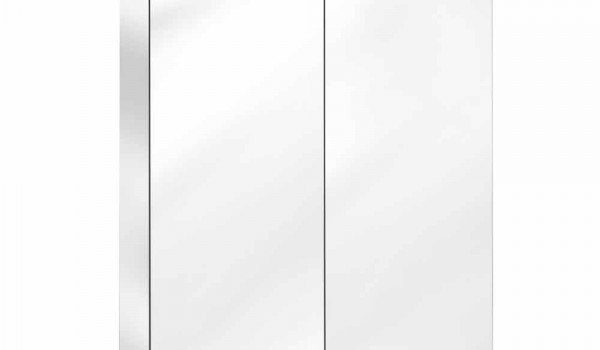 Espejo de almacenamiento moderno con estantes de cristal y LED