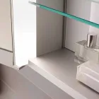 Espejo de pared de aluminio con iluminación LED - Demon Viadurini