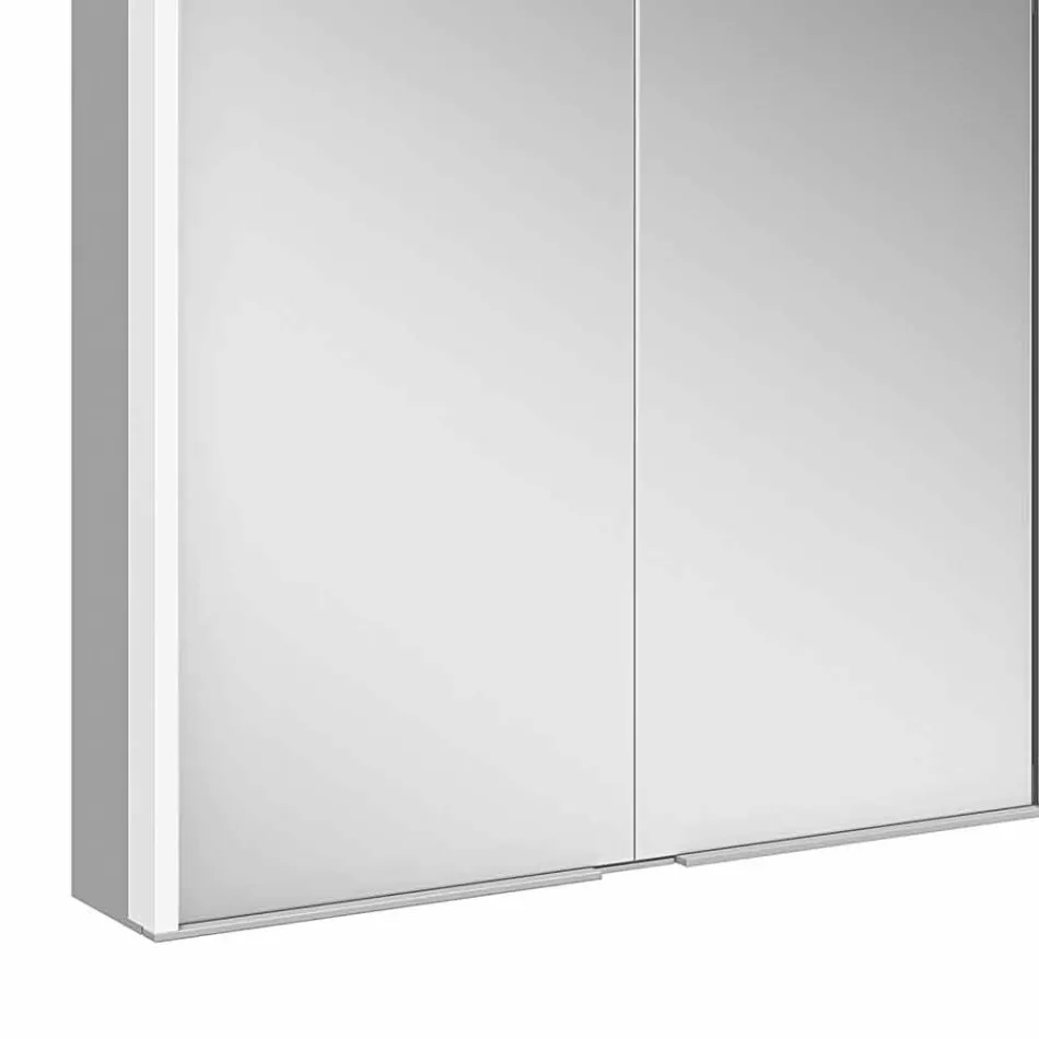 Espejo de pared de aluminio con iluminación LED - Demon Viadurini