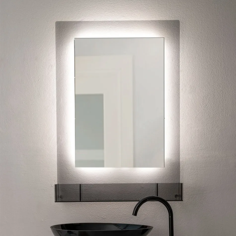 Armario con espejo de pared de plexiglás tricolor, fabricado en Italia - Kiran Viadurini