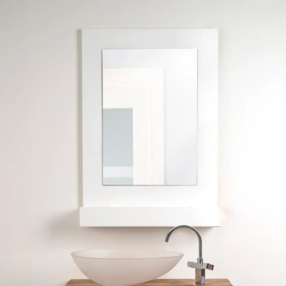 Armario con espejo de pared de plexiglás tricolor, fabricado en Italia - Kiran Viadurini