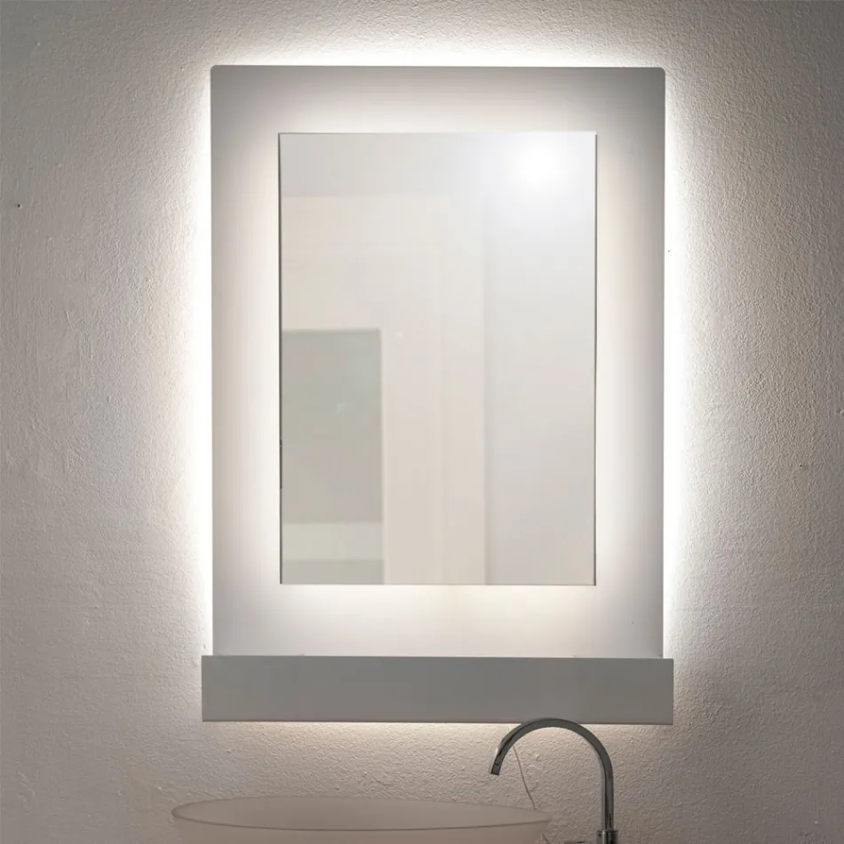 Armario con espejo de pared de plexiglás tricolor, fabricado en Italia - Kiran Viadurini