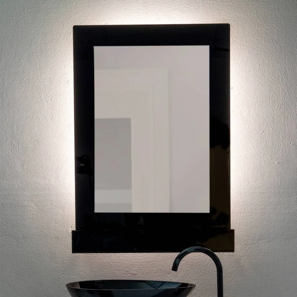 Armario con espejo de pared de plexiglás tricolor, fabricado en Italia - Kiran Viadurini