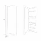 Espejo de pared de teca con estantes y cajones internos - Ralio Viadurini