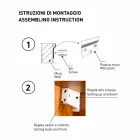Espejo de pared de teca con estantes y cajones internos - Ralio Viadurini