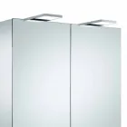 Espejo de pared moderno con 2 puertas e iluminación LED - Trinquete Viadurini