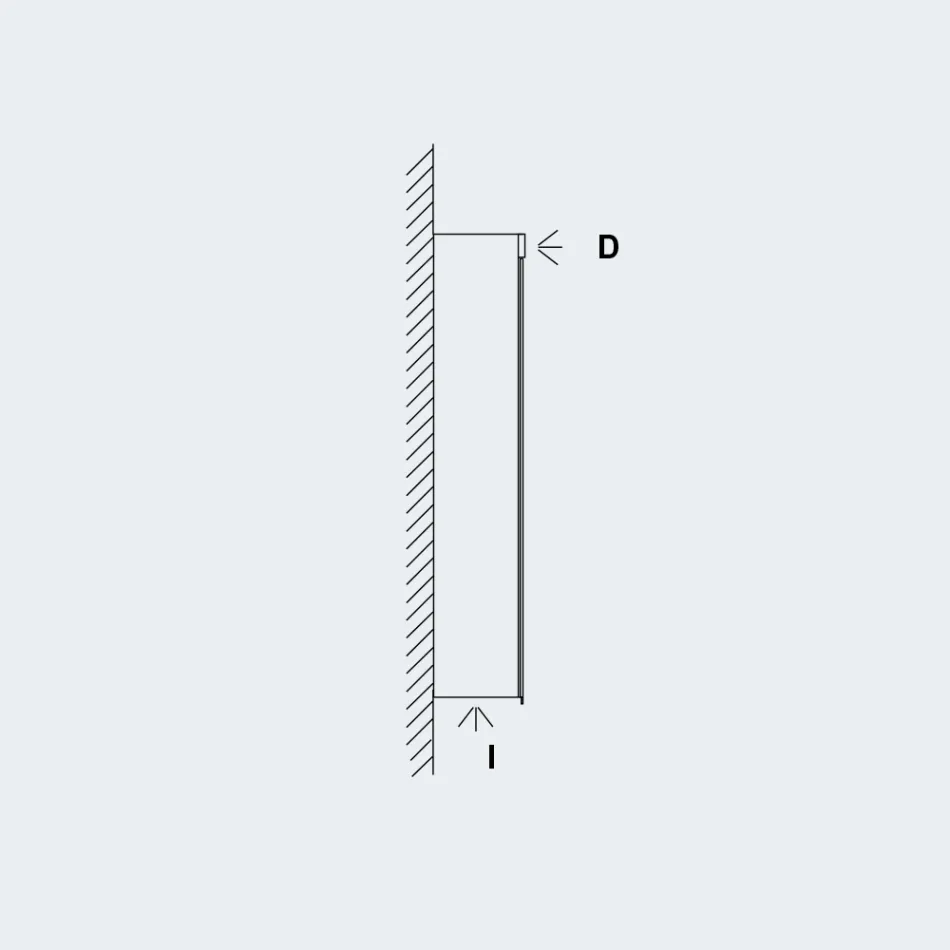 armario con espejo de iluminación LED con 3 puertas, diseño moderno, Carol Viadurini