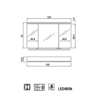 armario con espejo de iluminación LED con 3 puertas, diseño moderno, Carol Viadurini