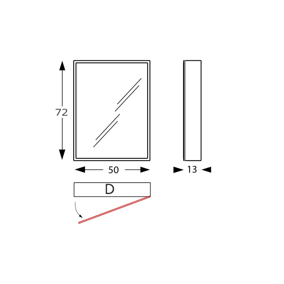 Contenedor de espejo de madera con espejo doble y luces Made in Italy - Darwin Viadurini
