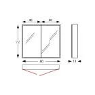 Contenedor de espejo de madera con espejo doble y luces Made in Italy - Darwin Viadurini