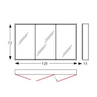 Contenedor de espejo de madera con espejo doble y luces Made in Italy - Darwin Viadurini