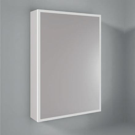 Contenedor de espejo de madera con espejo doble y luces Made in Italy - Darwin Viadurini