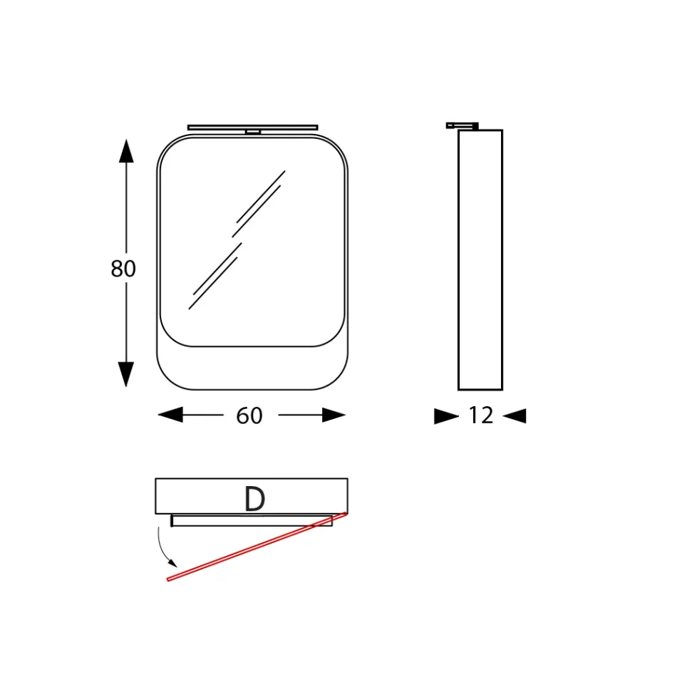 Contenedor de espejo de metal con puerta de doble espejo y luces Made in Italy - Jane Viadurini
