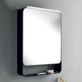 Contenedor de espejo de metal con puerta de doble espejo y luces Made in Italy - Jane