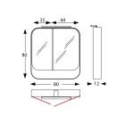 Contenedor de espejo de metal con puertas de doble espejo y luces Made in Italy - Galileo Viadurini