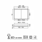 Espejo paquete de LED con un diseño moderno 2 puertas incorporado, Adele Viadurini