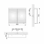 Espejo contenedor moderno con 2 puertas en aluminio pintado plateado - Alfio Viadurini