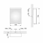 Espejo contenedor moderno con puerta batiente e iluminación LED - Alfio Viadurini