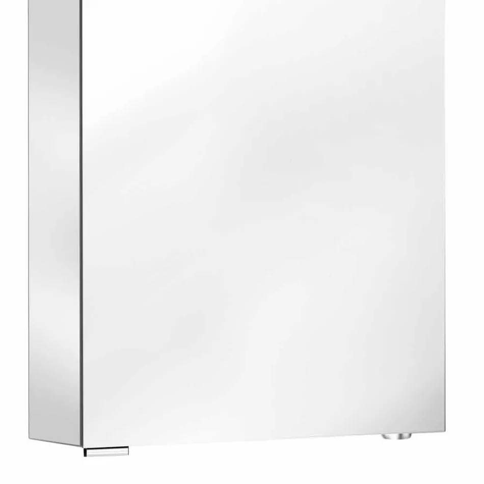 Espejo de almacenamiento moderno con estantes de cristal y luz LED - Bramo Viadurini