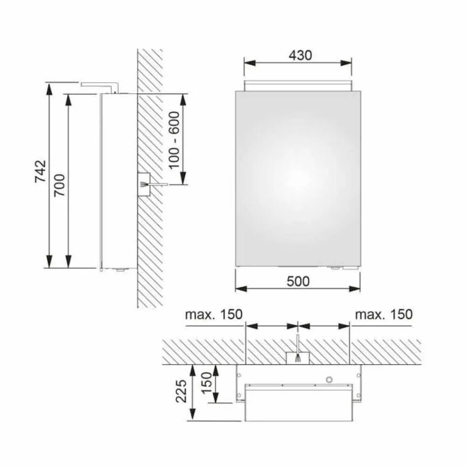 Espejo de almacenamiento moderno con estantes de cristal y luz LED - Bramo Viadurini