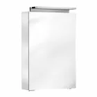 Espejo de almacenamiento moderno con estantes de cristal y luz LED - Bramo Viadurini