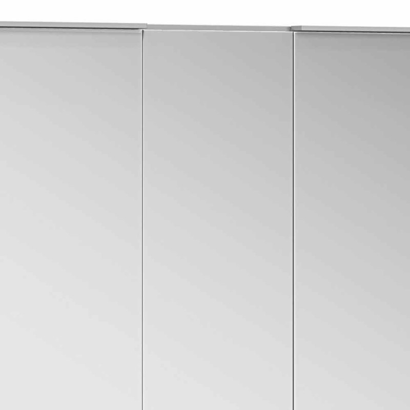 Espejo moderno con 2 puertas batientes y 1 fija en aluminio