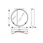 Contenedor de espejo redondo de metal con espejo doble Made in Italy - Charles Viadurini