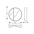 Contenedor de espejo redondo de metal con espejo doble Made in Italy - Charles Viadurini