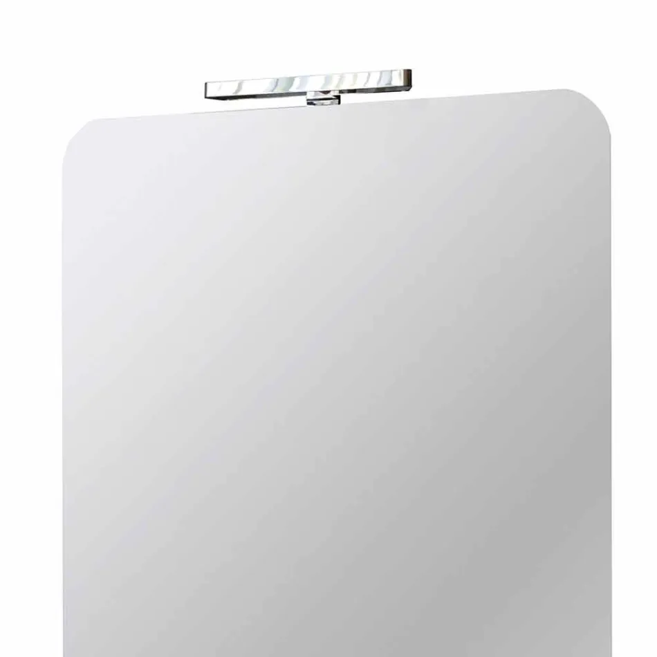 Espejo de pared para baño con lámpara LED de diseño moderno Made in Italy - Guido Viadurini