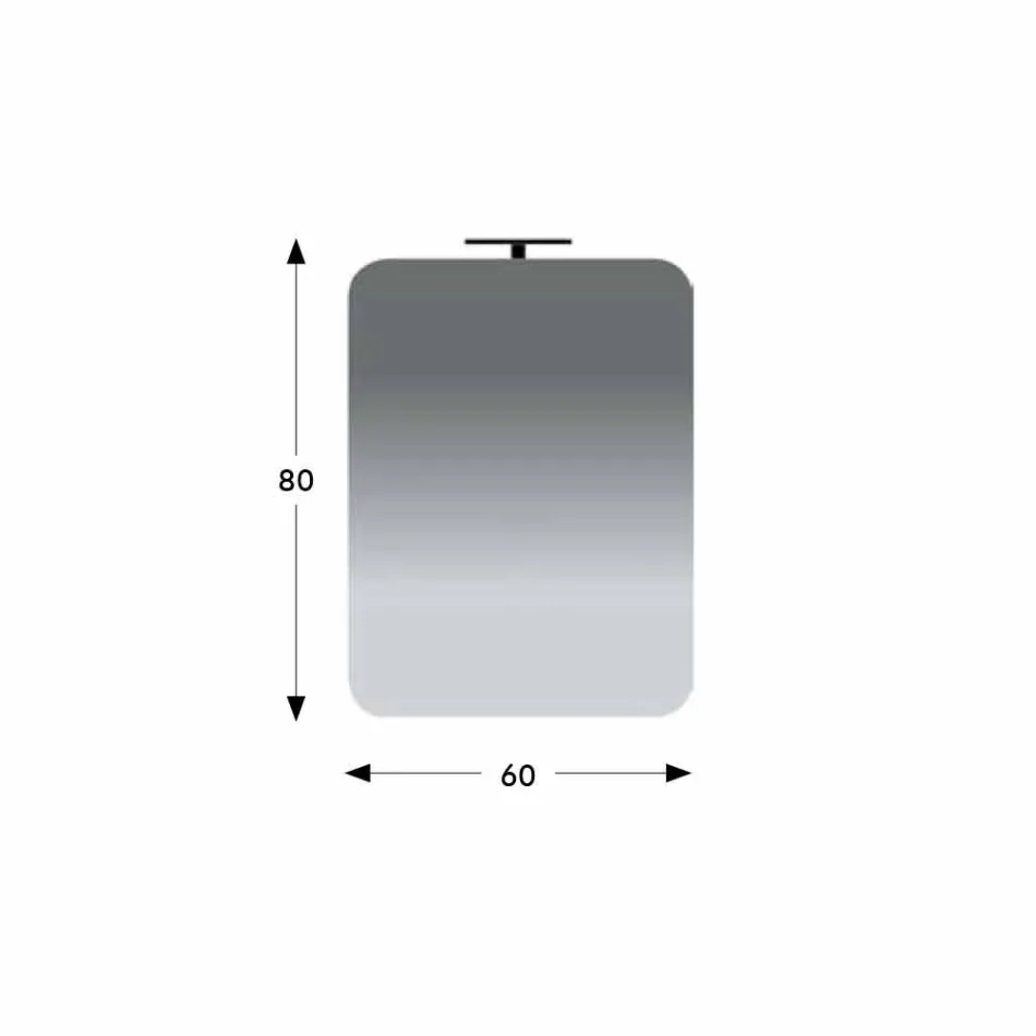 Espejo de pared para baño con lámpara LED de diseño moderno Made in Italy - Guido Viadurini