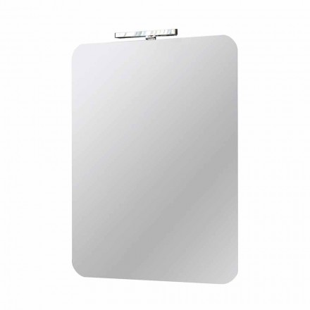 Espejo de pared para baño con lámpara LED de diseño moderno Made in Italy - Guido Viadurini