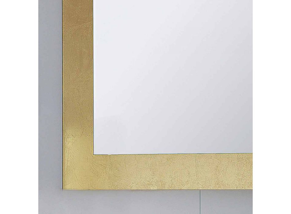 Baño marco de cristal del espejo decorado con pan de oro Pascal Viadurini