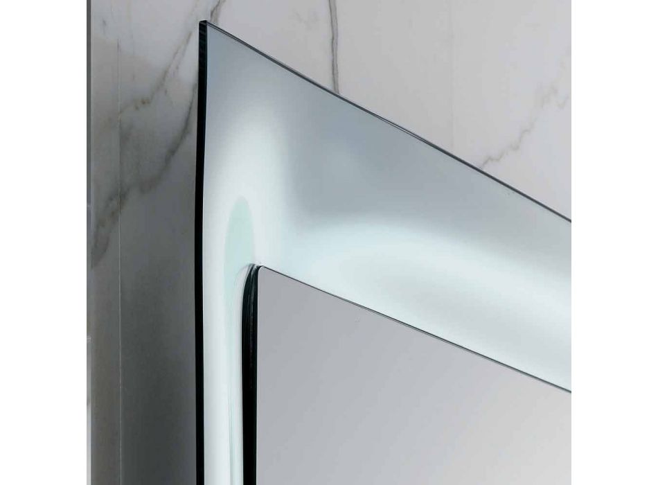 Baño marco de espejo de plata fundida de vidrio diseño moderno Arin Viadurini