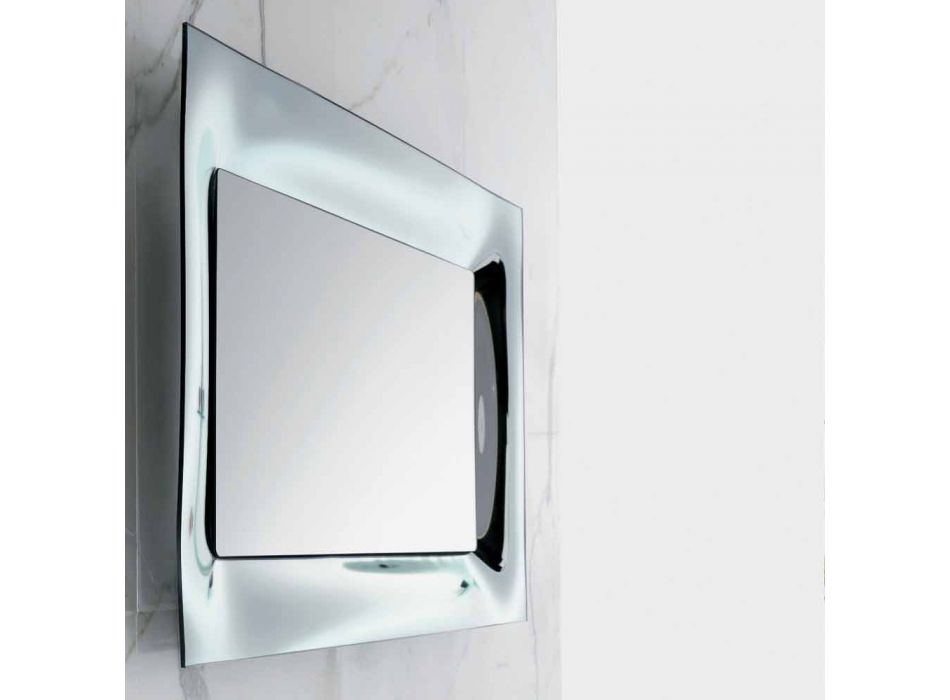 Baño marco de espejo de plata fundida de vidrio diseño moderno Arin Viadurini