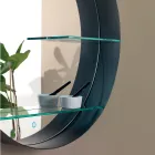 Espejo de baño de metal con 2 estantes de cristal Made in Italy - Einstein Viadurini