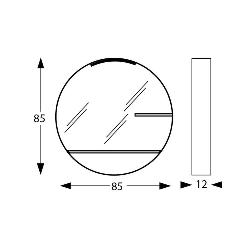 Espejo de baño de metal con 2 estantes de cristal Made in Italy - Einstein Viadurini