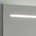 Espejo de pared moderno con luz LED y marco de acero Made in Italy - Yutta Viadurini