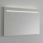 Espejo de pared moderno con luz LED y marco de acero Made in Italy - Yutta Viadurini