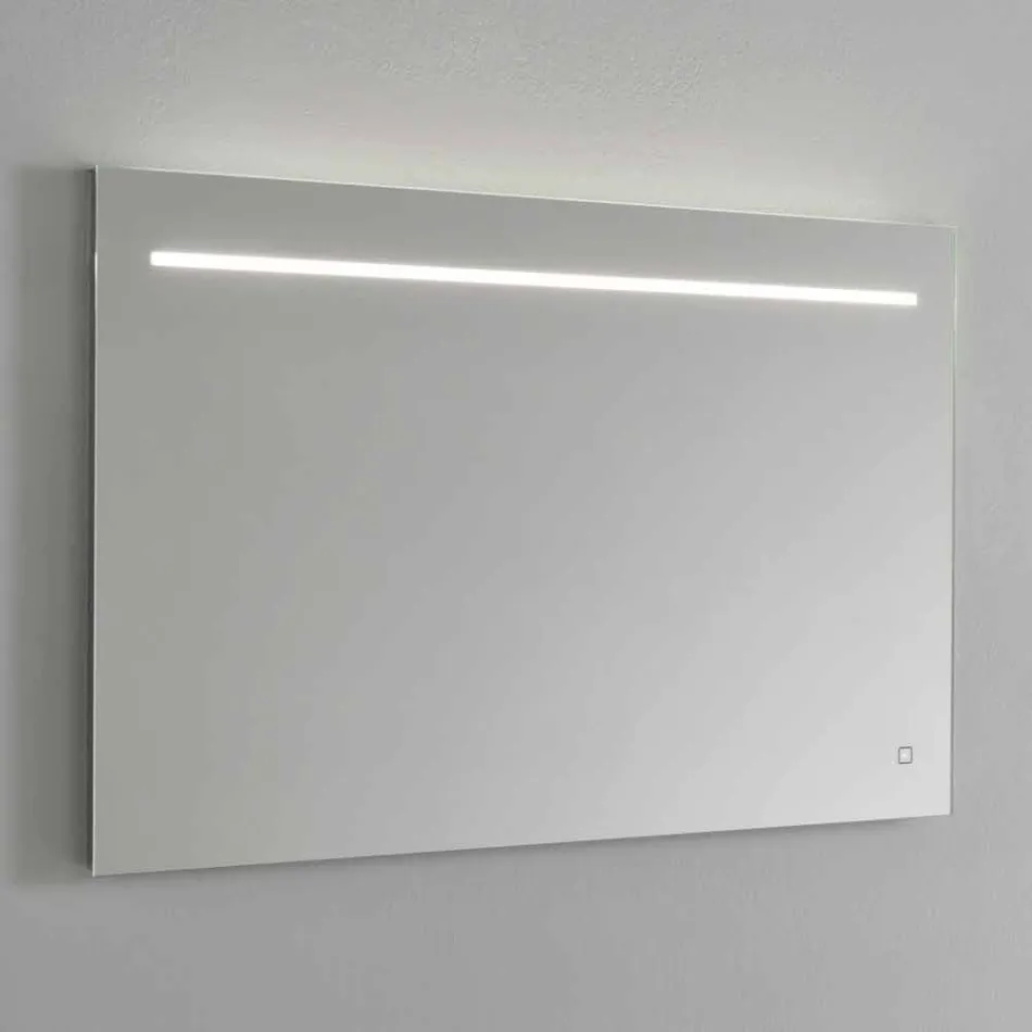 Espejo de pared moderno con luz LED y marco de acero Made in Italy - Yutta Viadurini