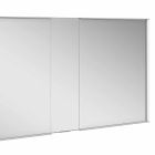 Espejo de pared moderno con 3 puertas en aluminio pintado plateado - Demon Viadurini